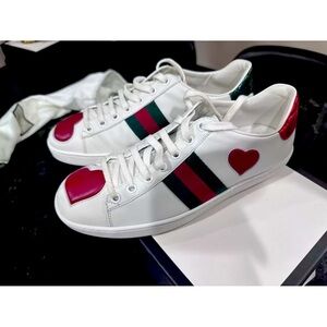 Gucci Ace Low Heart W shoes. Size 8